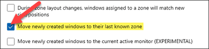 Move newly created windows to their last known zone