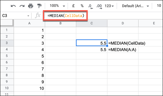 Sử dụng Name Range trong Google Sheet