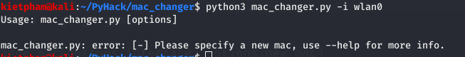 [PyHack] Bài 1: MAC là gì? Cách thay đổi MAC bằng python 22