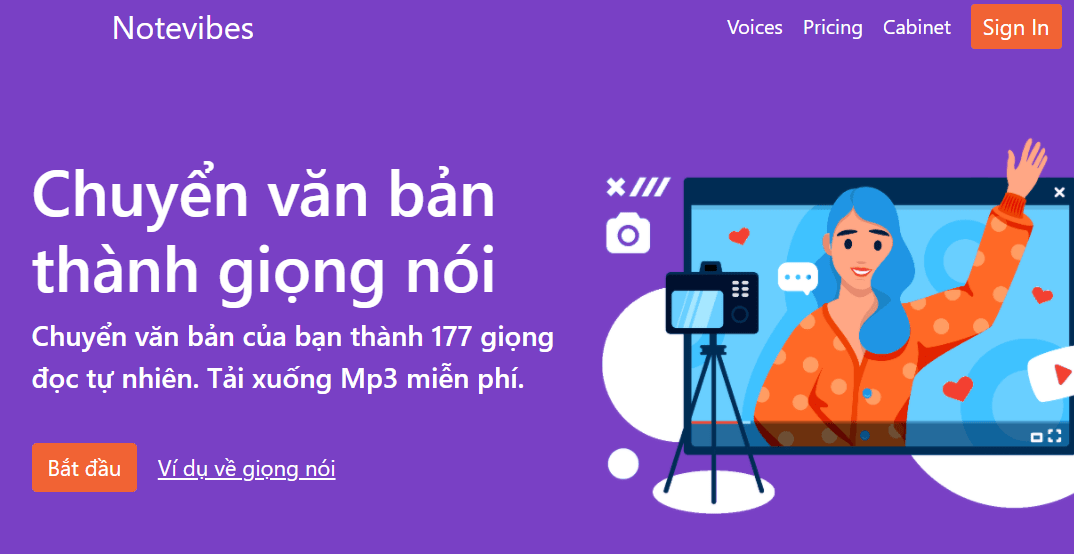 trang web của Notevibes