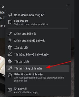 Cách Tắt Bình luận bài viết trên Facebook 23