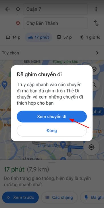 Cách lưu tuyến đường đi trên Google Maps 9