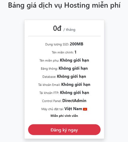 Cách đăng ký Hosting miễn phí không giới hạn băng thông 14