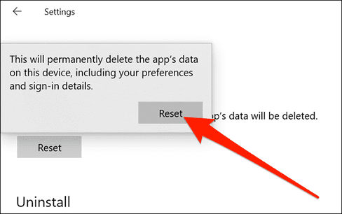 reset setting