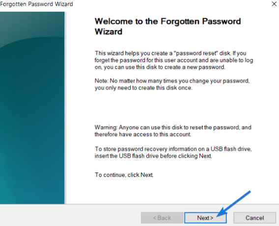 Forgotten Password Wizard