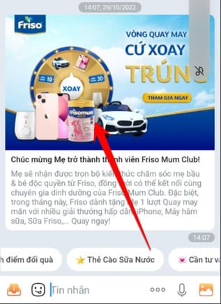 quay số friso nhận 10k