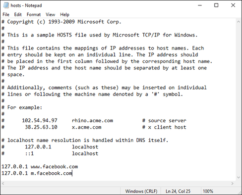 lưu file hosts chặn website