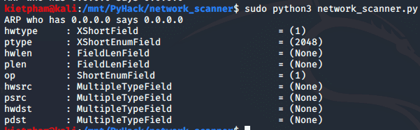 [PyHack] Bài 3: Network Scanner - Quét thông tin mạng 55