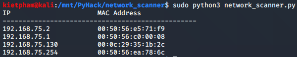 [PyHack] Bài 3: Network Scanner - Quét thông tin mạng 81