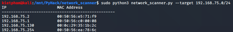 [PyHack] Bài 3: Network Scanner - Quét thông tin mạng 84