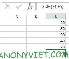 mẹo học excel nhanh hàm sum