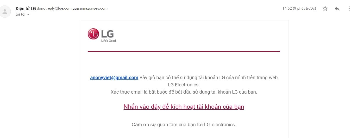 Xác nhận Mail