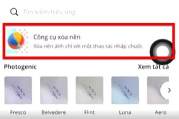 chọn công cụ xóa nền