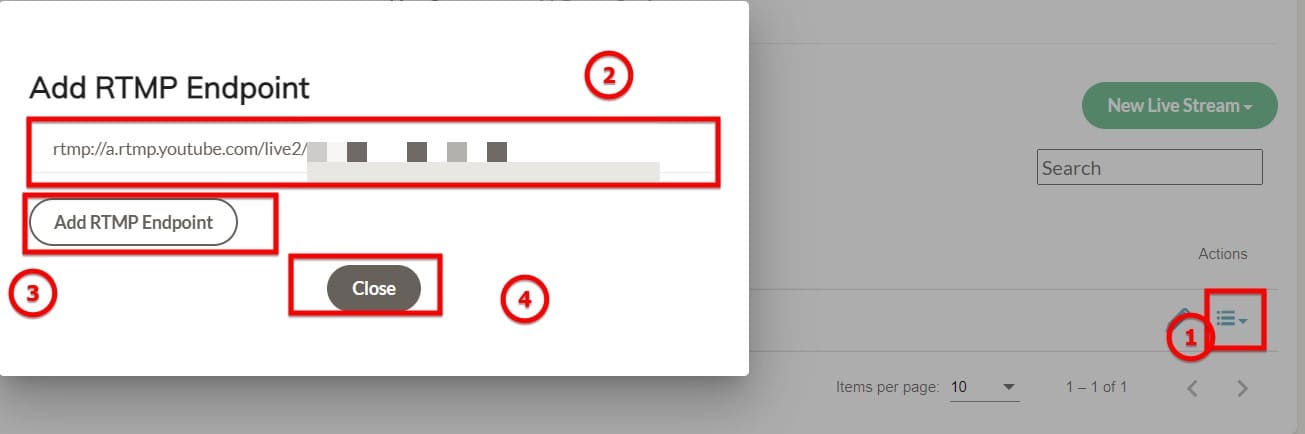 thêm RTMP Endpoint vào playlist