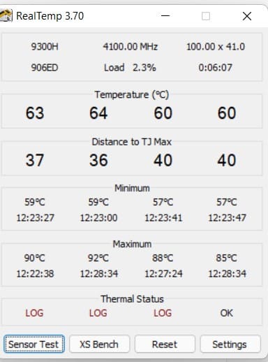 Thông số Real Temp