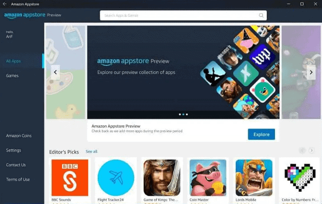 Cách cài đặt Amazon App Store trên Windows 11 10