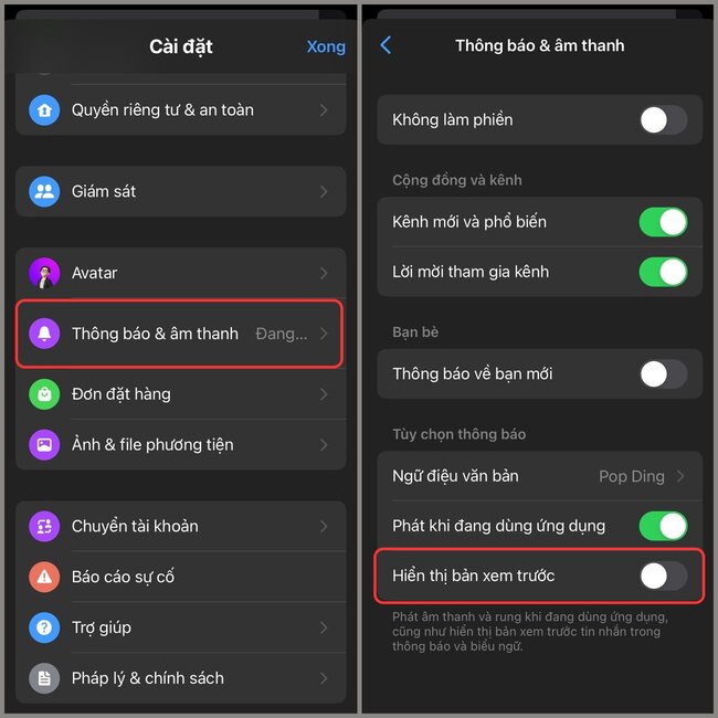 Cách ẩn nội dung tin nhắn Messenger