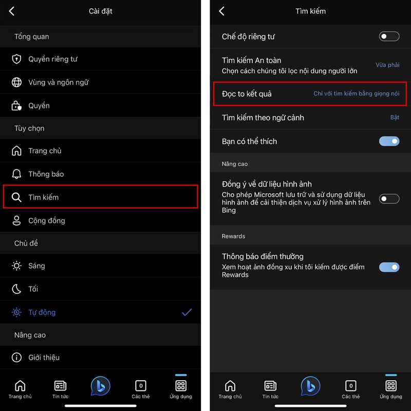 Cách bật đọc kết quả tìm kiếm trên Bing AI