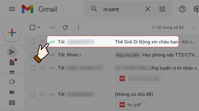 Cách biết người nhận đã đọc mail hay chưa