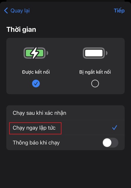 Cách cài định vị iPhone mỗi khi cắm sạc