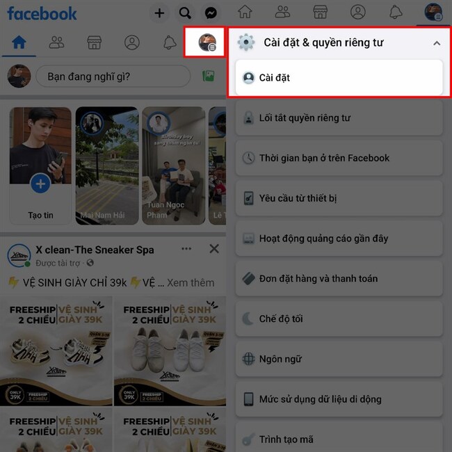 Cách chỉnh thanh điều hướng Facebook