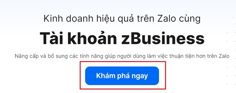 Cách đăng ký tài khoản Zalo ZBusiness