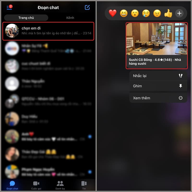 Cách ghim tin nhắn trên Messenger