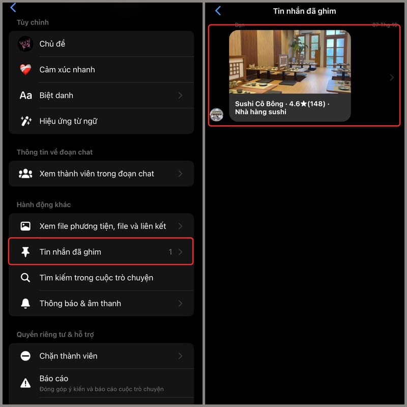 Cách ghim tin nhắn trên Messenger