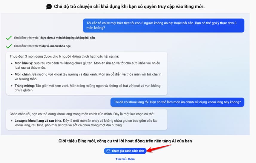 cach mo chatbot AI bing microsoft