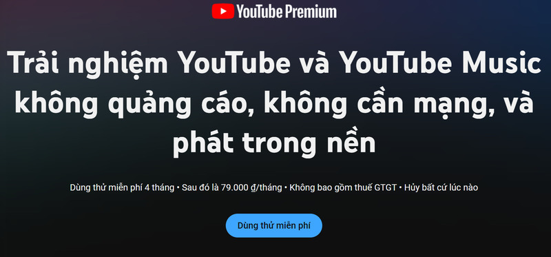 Cách nhận 4 tháng Youtube Premium miễn phí