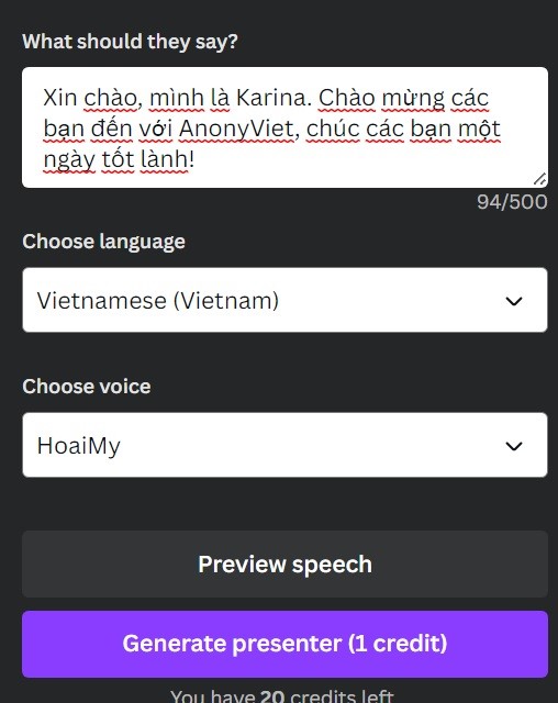 Cách dùng D-ID tạo avatar nói trên Canva