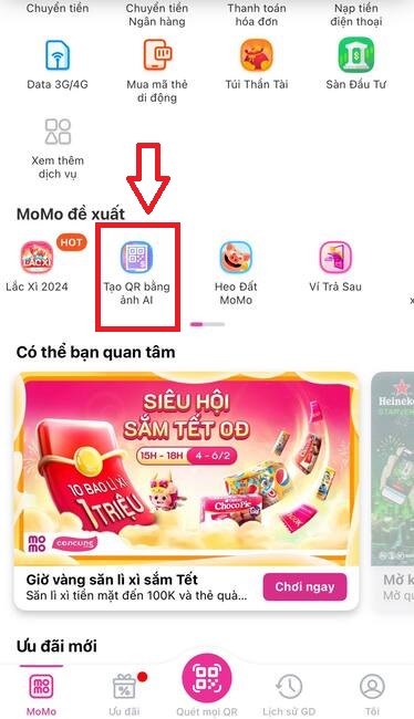 Cách tạo ảnh QR bằng AI trên MoMo