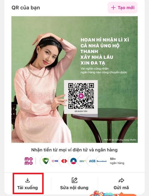 Cách tạo ảnh QR bằng AI trên MoMo