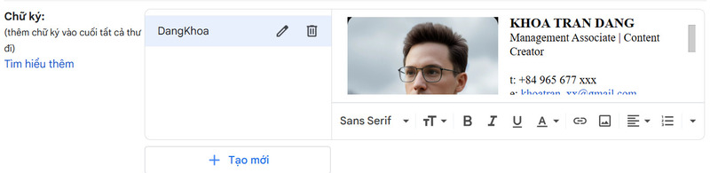 Cách tạo chữ ký email chuyên nghiệp