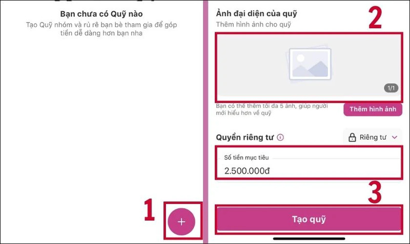 Cách tạo quỹ nhóm chung trên MoMo