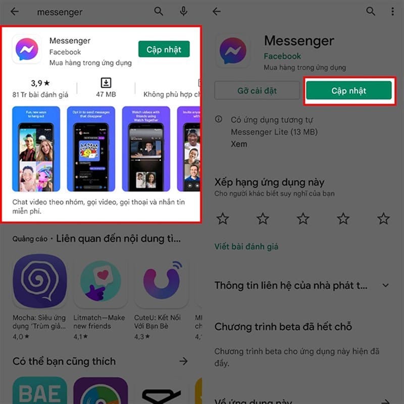 cách tắt đã xem trên Messenger