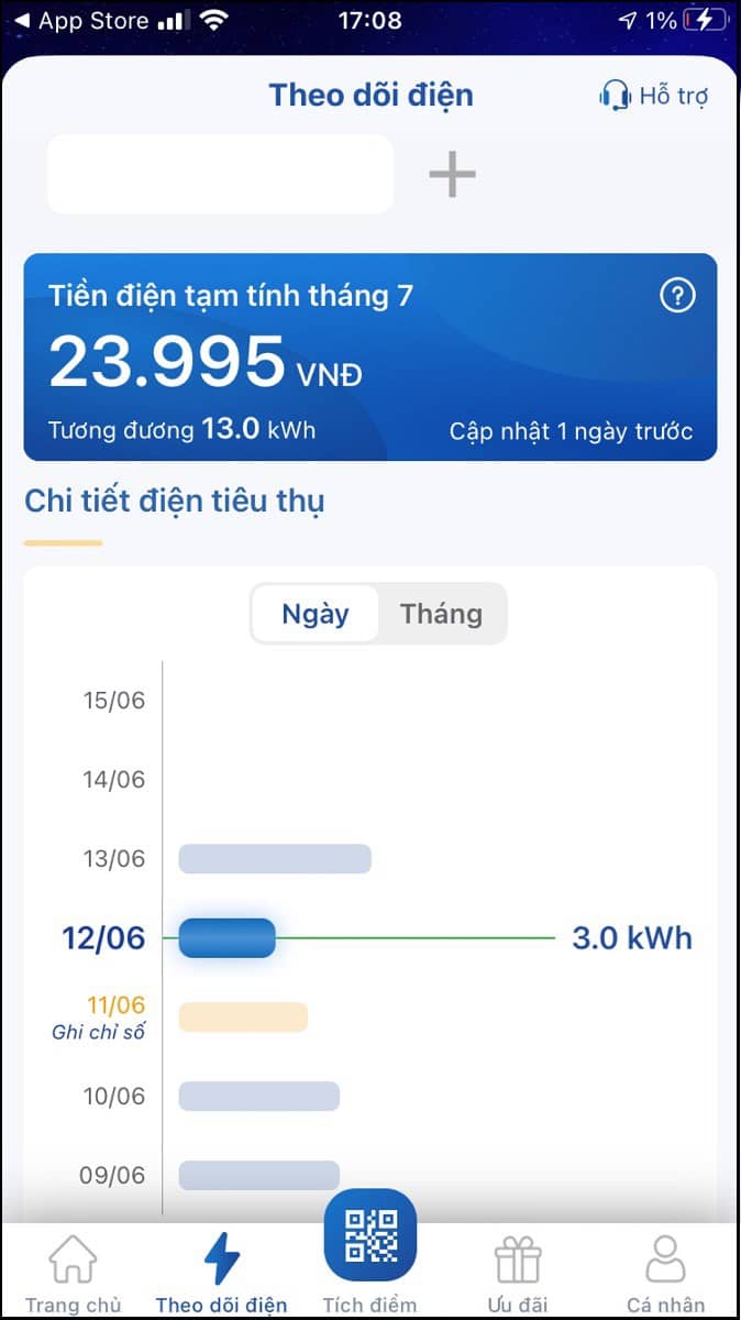 Cách kiểm tra tiền điện hàng ngày