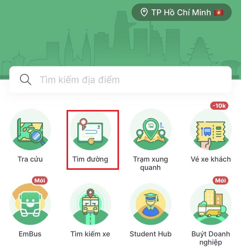 Cách tìm lộ trình xe bus