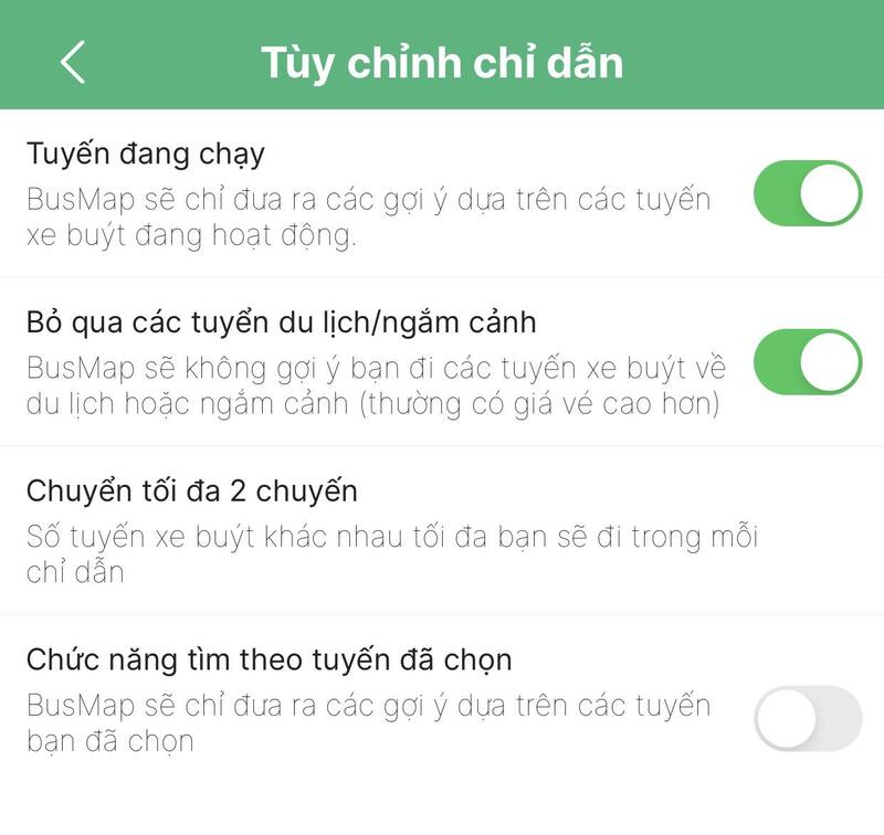 Cách tìm lộ trình xe bus