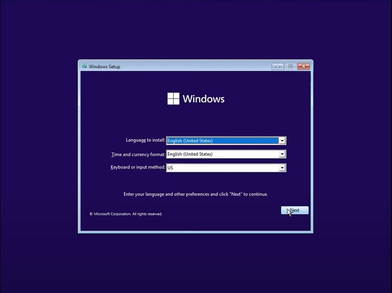 Cài đặt Setup windows 11