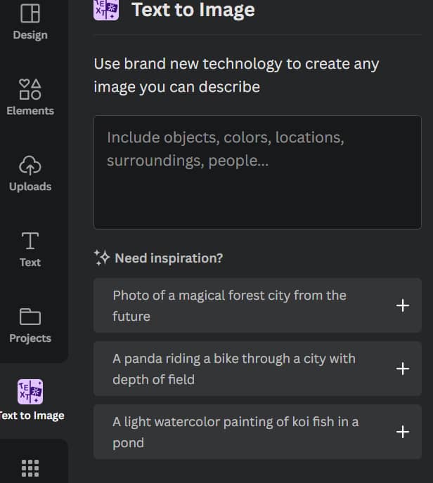Text to image - AI của Canva