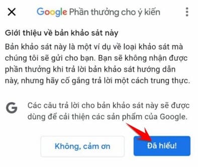 Google Opinion Rewards -google phan thuong cho y kien