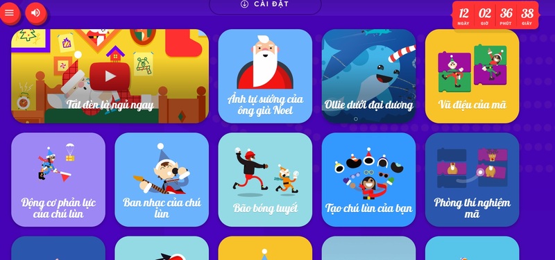 Google ra mắt loạt mini game Giáng sinh