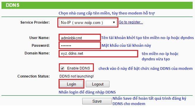 Hướng dẫn cấu hình No-IP, Nat Port ra Internet 24