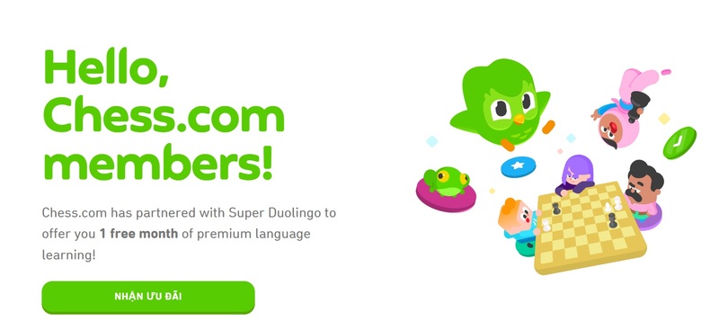 Nhận miễn phí 1 tháng Super Duolingo