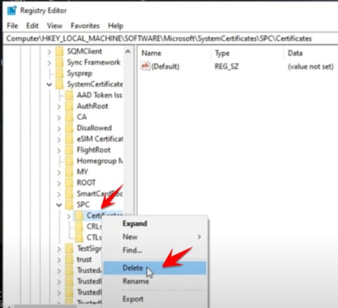 reset trial kaspersky registry