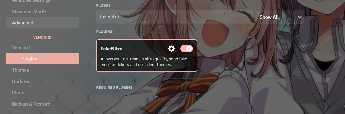 Fake discord nitro plugin