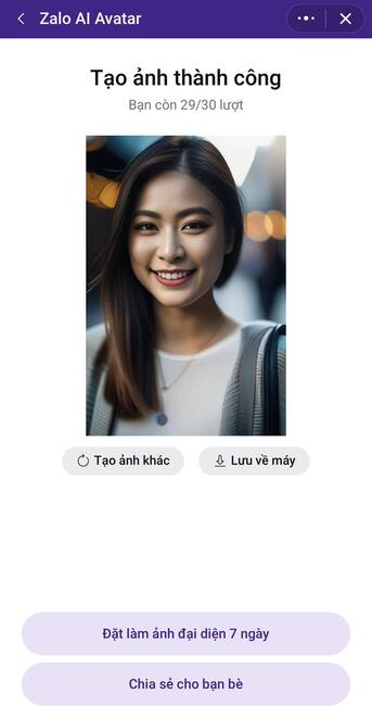 Tạo ảnh đại diện AI trên Zalo