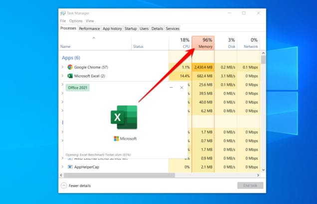 test cpu excel